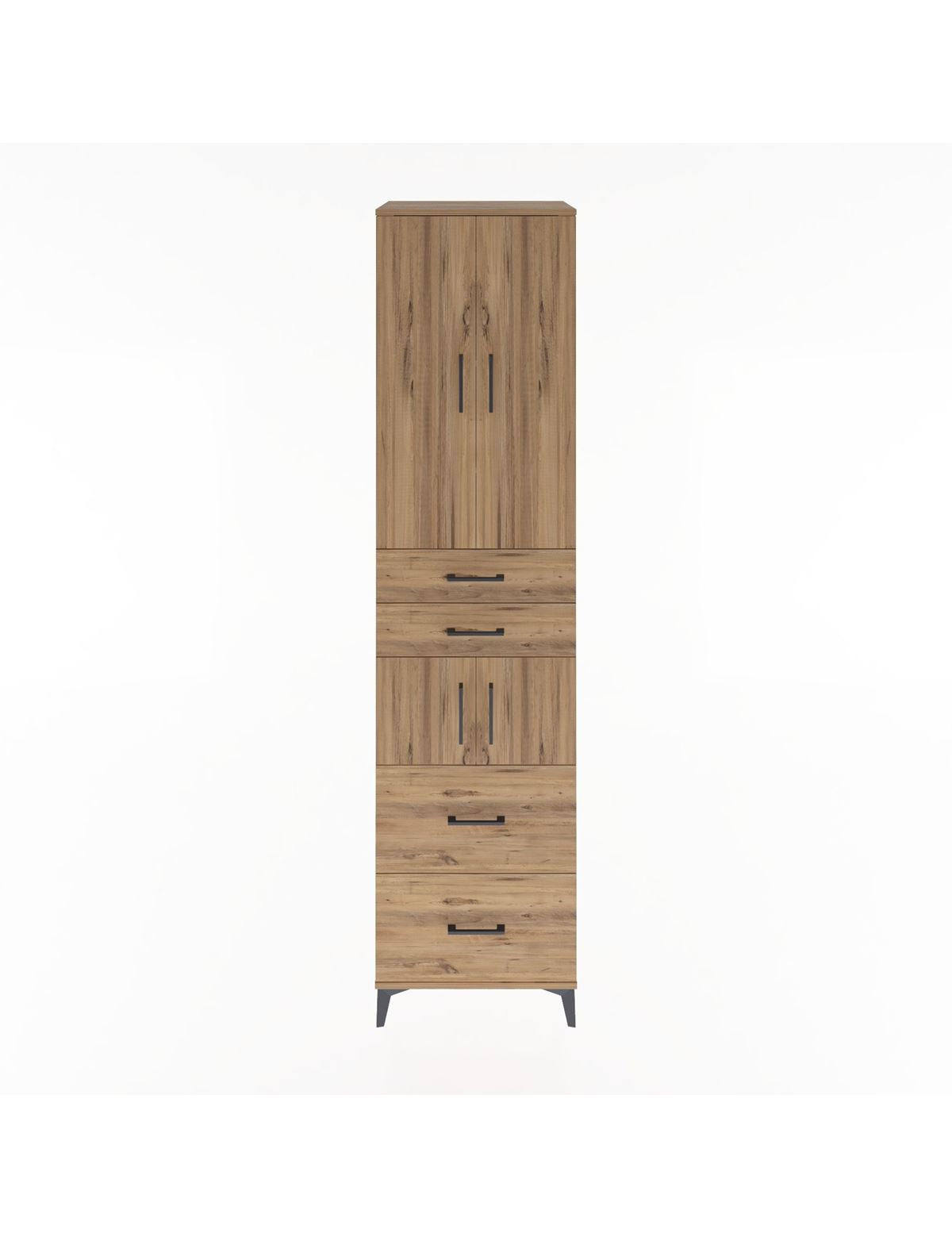 Hyperion Dolap 4 Raflı 4 Çekmeceli 4 Kapaklı 60x44x243 Çam-Çam