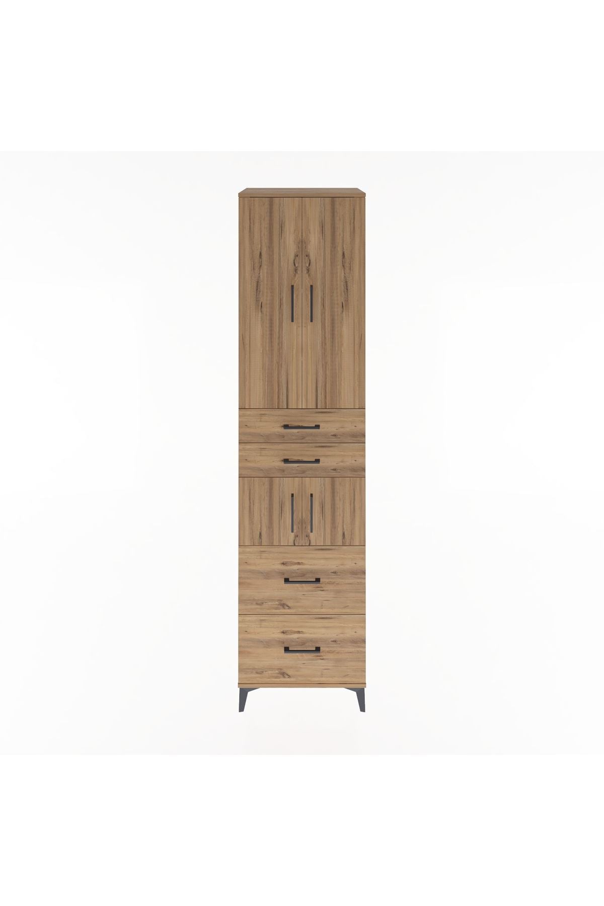 Hyperion Dolap 4 Raflı 4 Çekmeceli 4 Kapaklı 60x44x243 Çam-Çam