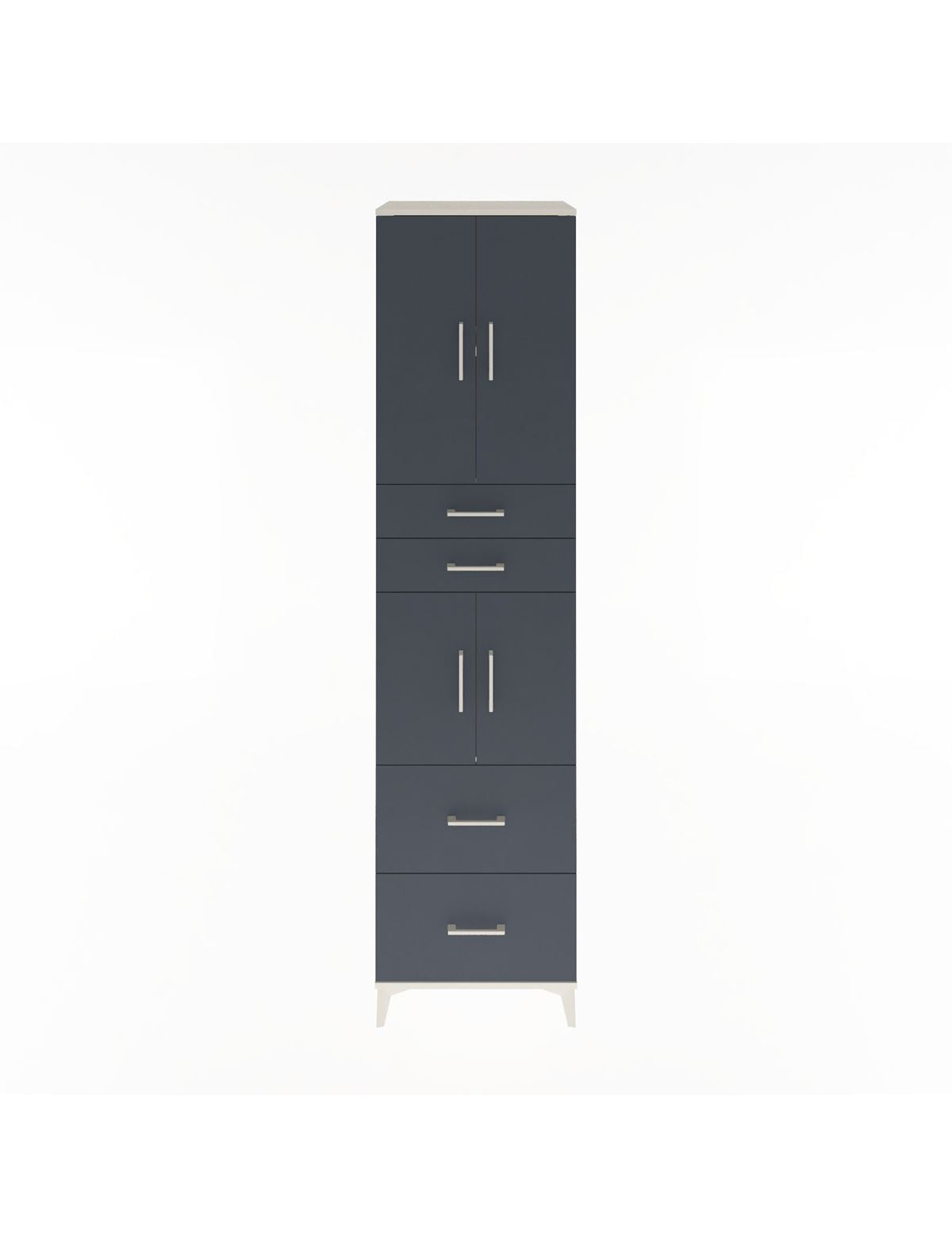 Hyperion Dolap 3 Raflı 4 Çekmeceli 4 Kapaklı 60x44x243 Aytaşı-Antrasit