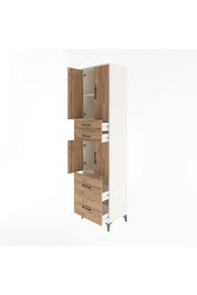Hyperion Dolap 3 Raflı 4 Çekmeceli 4 Kapaklı 60x44x243 Aytaşı-Çam
