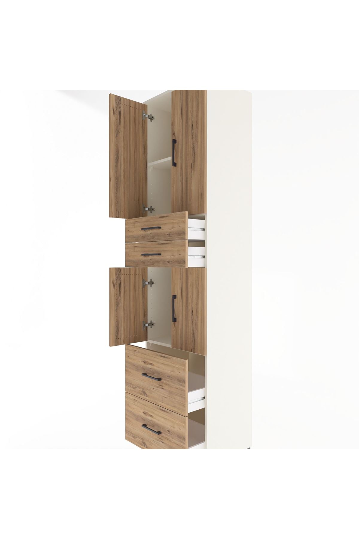 Hyperion Dolap 3 Raflı 4 Çekmeceli 4 Kapaklı 60x44x243 Aytaşı-Çam