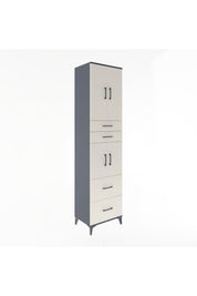 Hyperion Dolap 3 Raflı 4 Çekmeceli 4 Kapaklı 60x44x243 Antrasit-Aytaşı