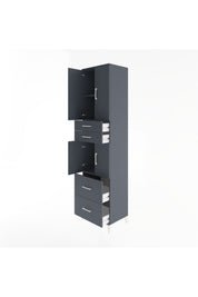 Hyperion Dolap 3 Raflı 4 Çekmeceli 4 Kapaklı 60x44x243 Antrasit-Antrasit