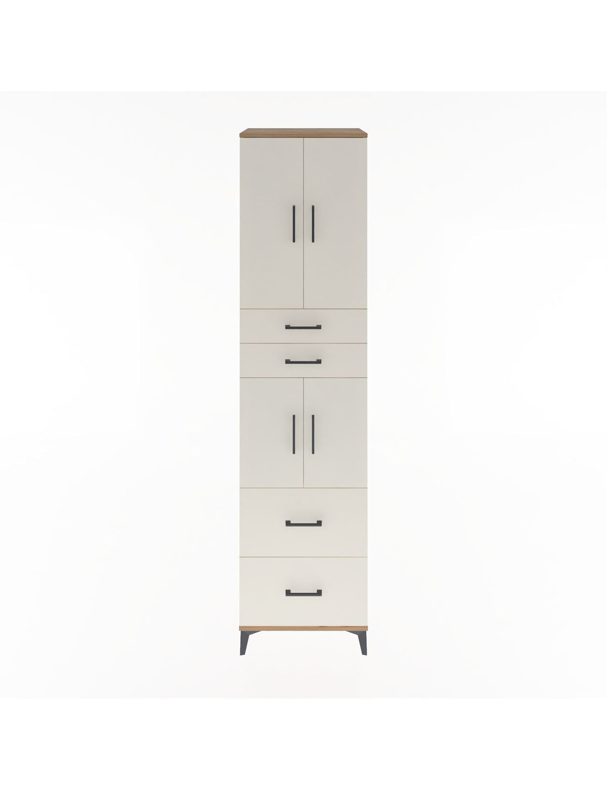 Hyperion Dolap 3 Raflı 4 Çekmeceli 4 Kapaklı 60x44x243 Çam-Aytaşı