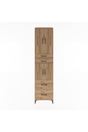 Hyperion Dolap 3 Raflı 4 Çekmeceli 4 Kapaklı 60x44x243 Çam-Çam