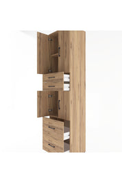 Hyperion Dolap 3 Raflı 4 Çekmeceli 4 Kapaklı 60x44x243 Çam-Çam