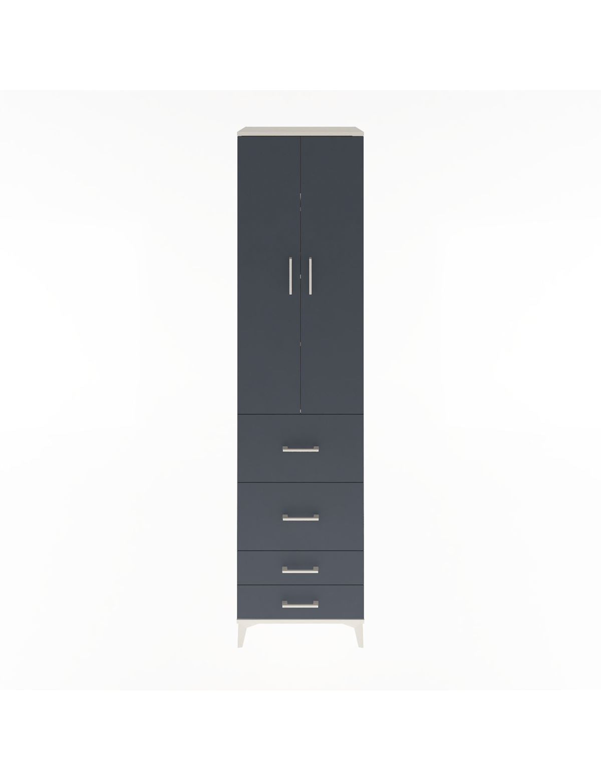 Hyperion Dolap 4 Raflı 4 Çekmeceli 2 Kapaklı 60x44x243 Aytaşı-Antrasit