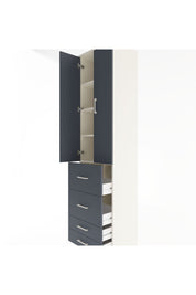 Hyperion Dolap 4 Raflı 4 Çekmeceli 2 Kapaklı 60x44x243 Aytaşı-Antrasit