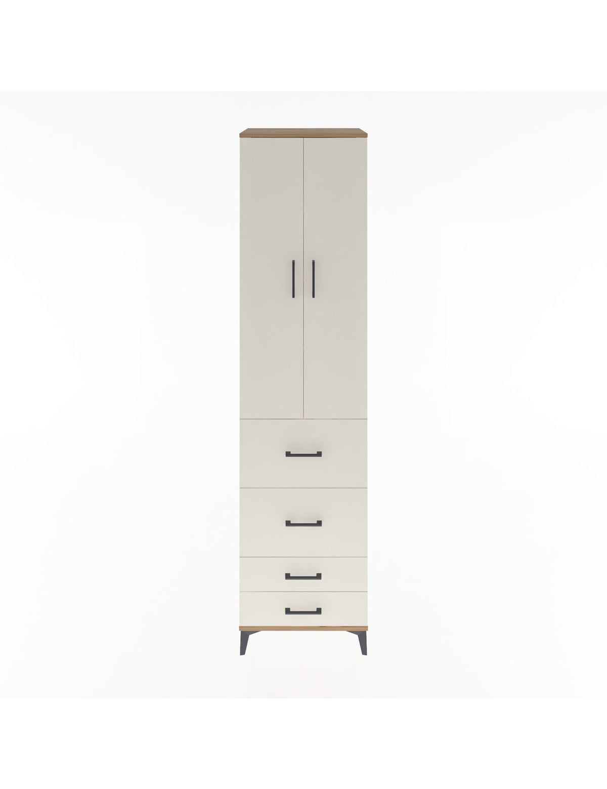 Hyperion Dolap 4 Raflı 4 Çekmeceli 2 Kapaklı 60x44x243 Çam-Aytaşı