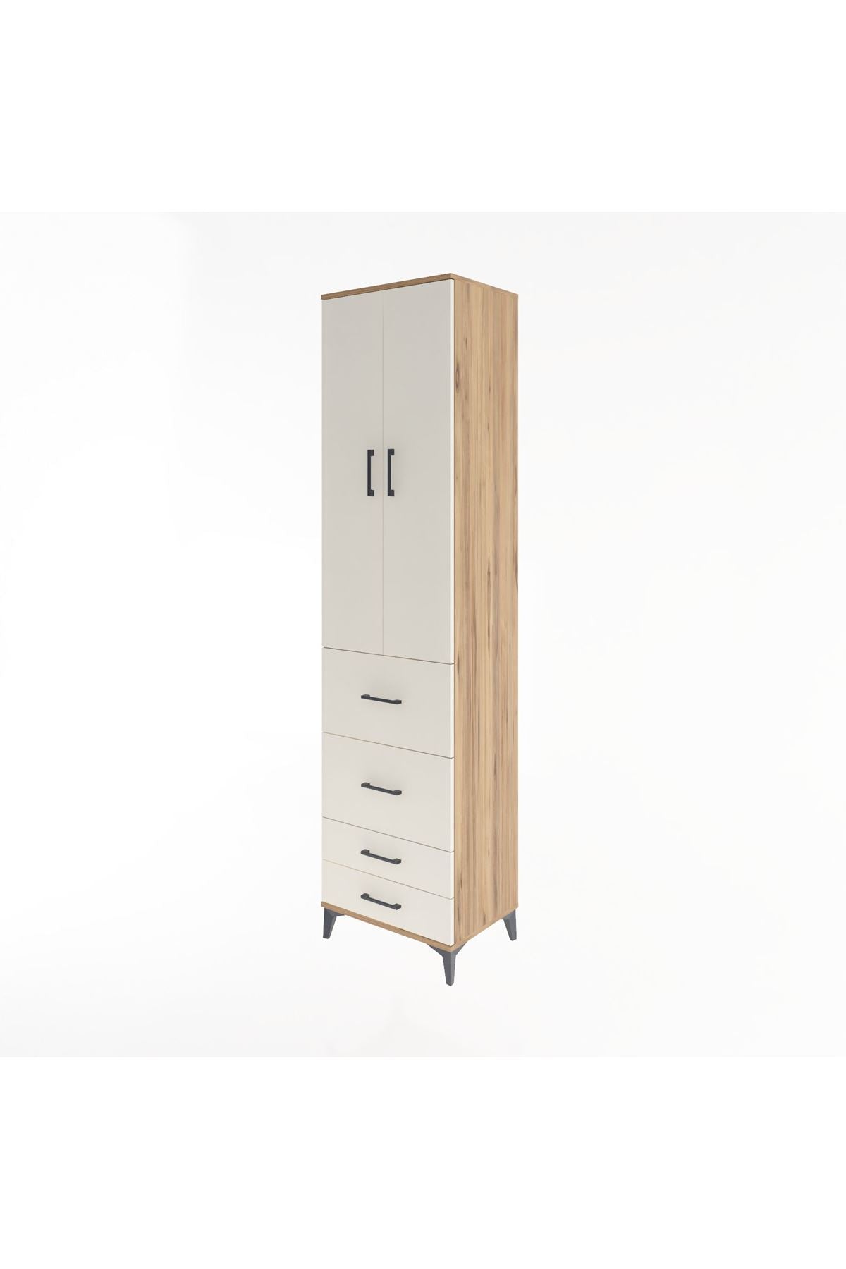 Hyperion Dolap 4 Raflı 4 Çekmeceli 2 Kapaklı 60x44x243 Çam-Aytaşı