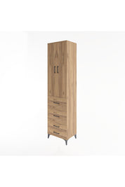 Hyperion Dolap 4 Raflı 4 Çekmeceli 2 Kapaklı 60x44x243 Çam-Çam