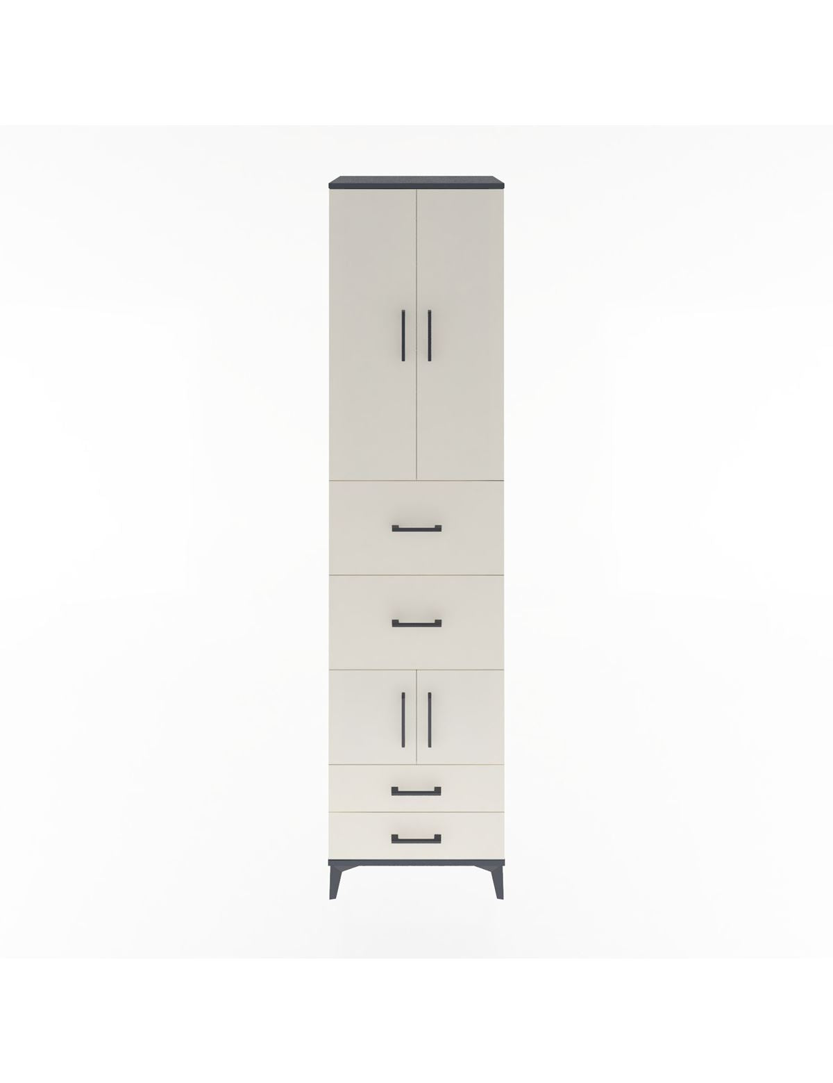 Hyperion Dolap 4 Raflı 4 Çekmeceli 4 Kapaklı 60x44x243 Antrasit-Aytaşı