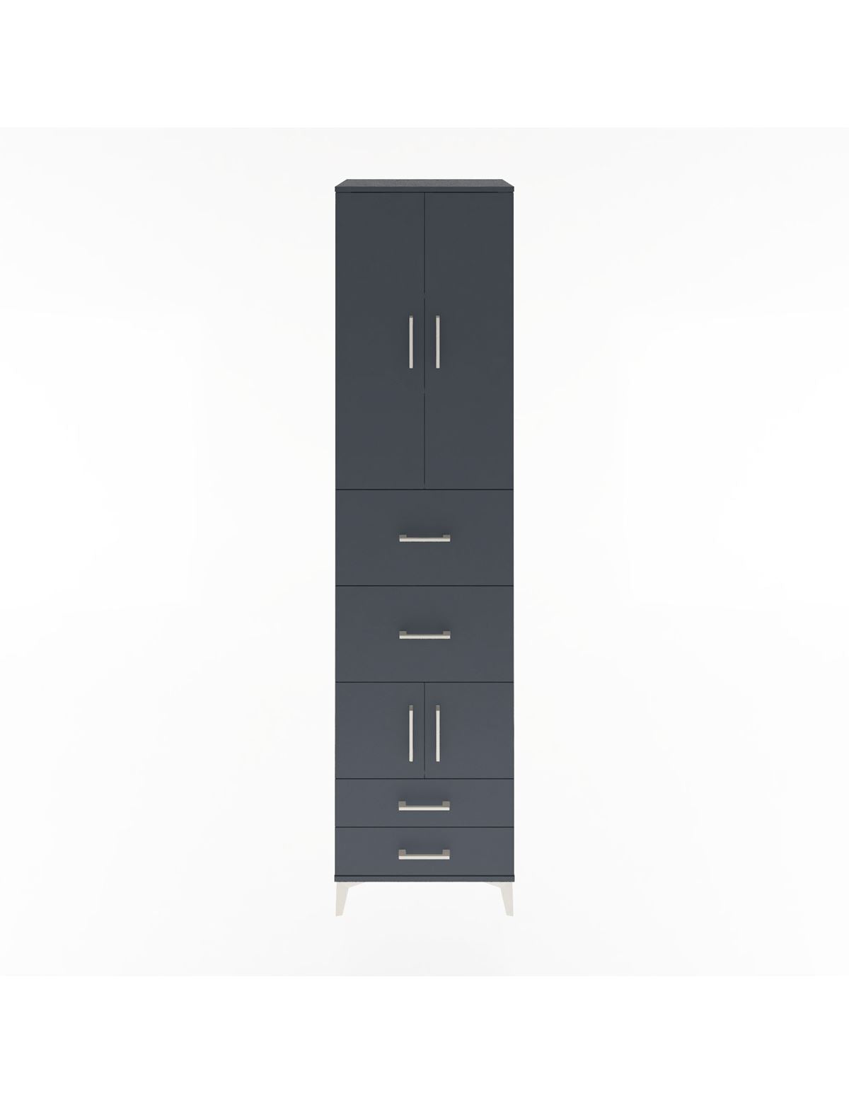 Hyperion Dolap 4 Raflı 4 Çekmeceli 4 Kapaklı 60x44x243 Antrasit-Antrasit