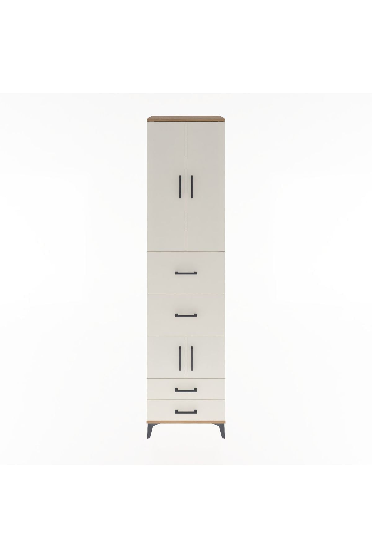 Hyperion Dolap 4 Raflı 4 Çekmeceli 4 Kapaklı 60x44x243 Çam-Aytaşı