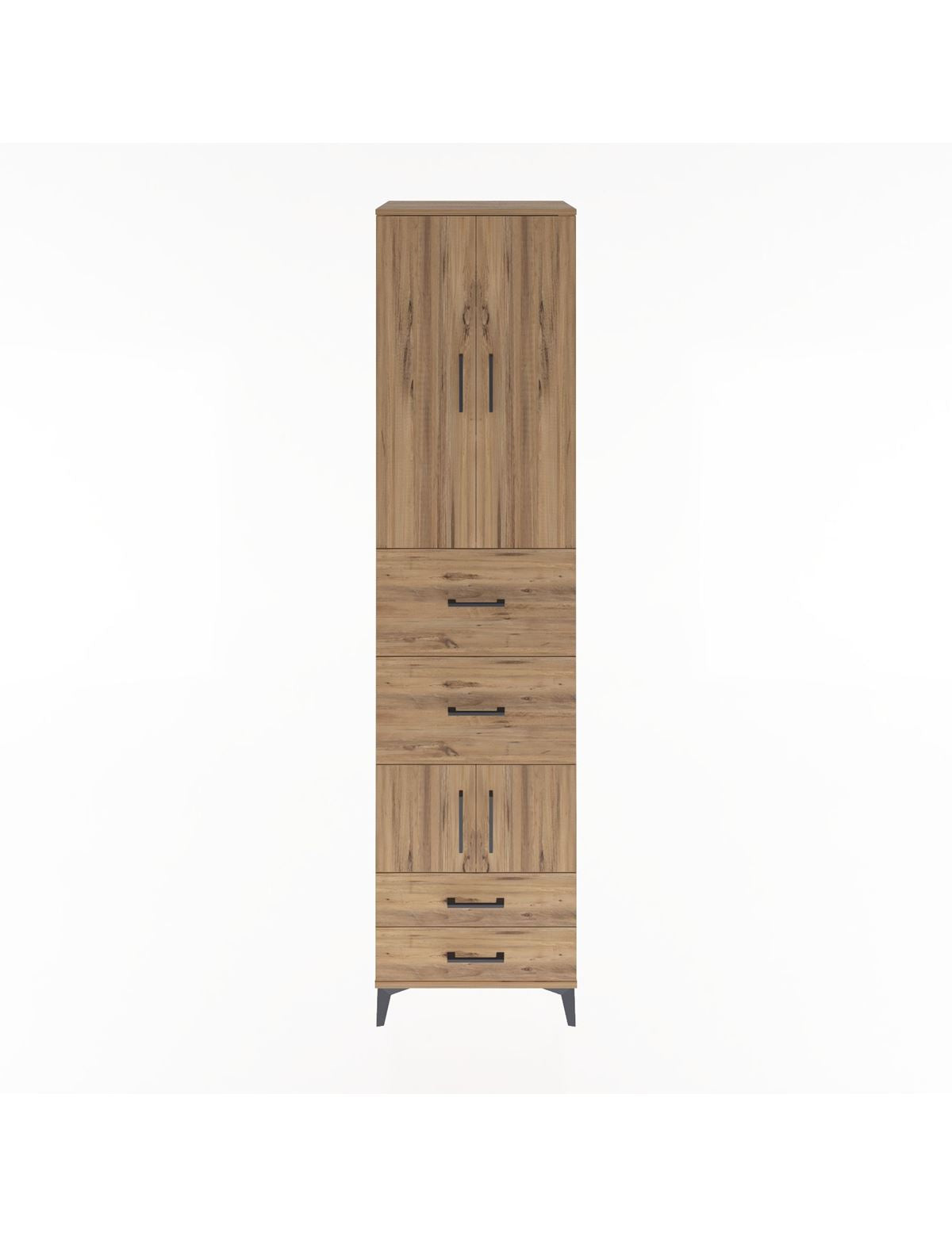 Hyperion Dolap 4 Raflı 4 Çekmeceli 4 Kapaklı 60x44x243 Çam-Çam