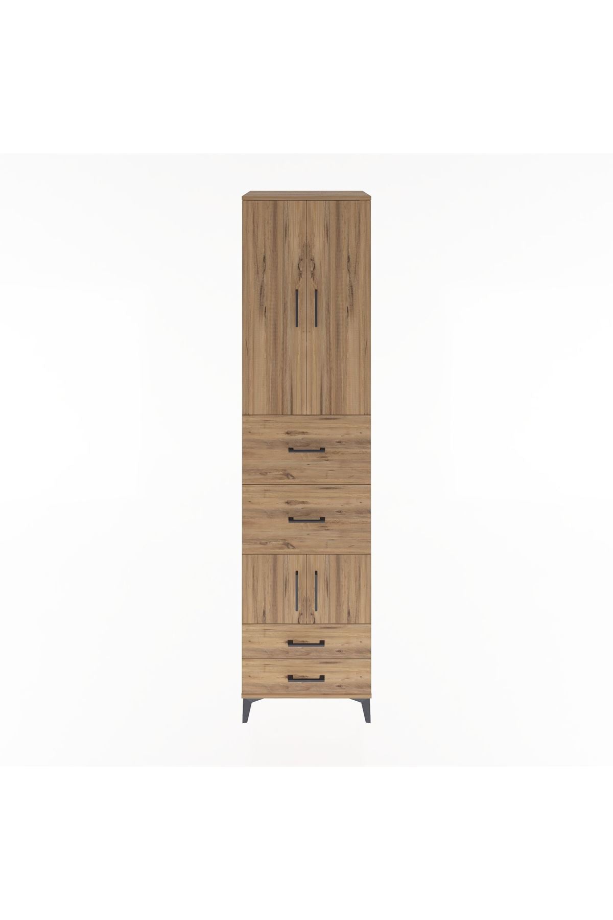 Hyperion Dolap 4 Raflı 4 Çekmeceli 4 Kapaklı 60x44x243 Çam-Çam