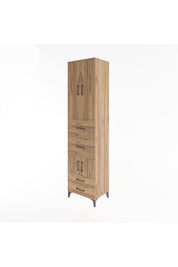 Hyperion Dolap 4 Raflı 4 Çekmeceli 4 Kapaklı 60x44x243 Çam-Çam