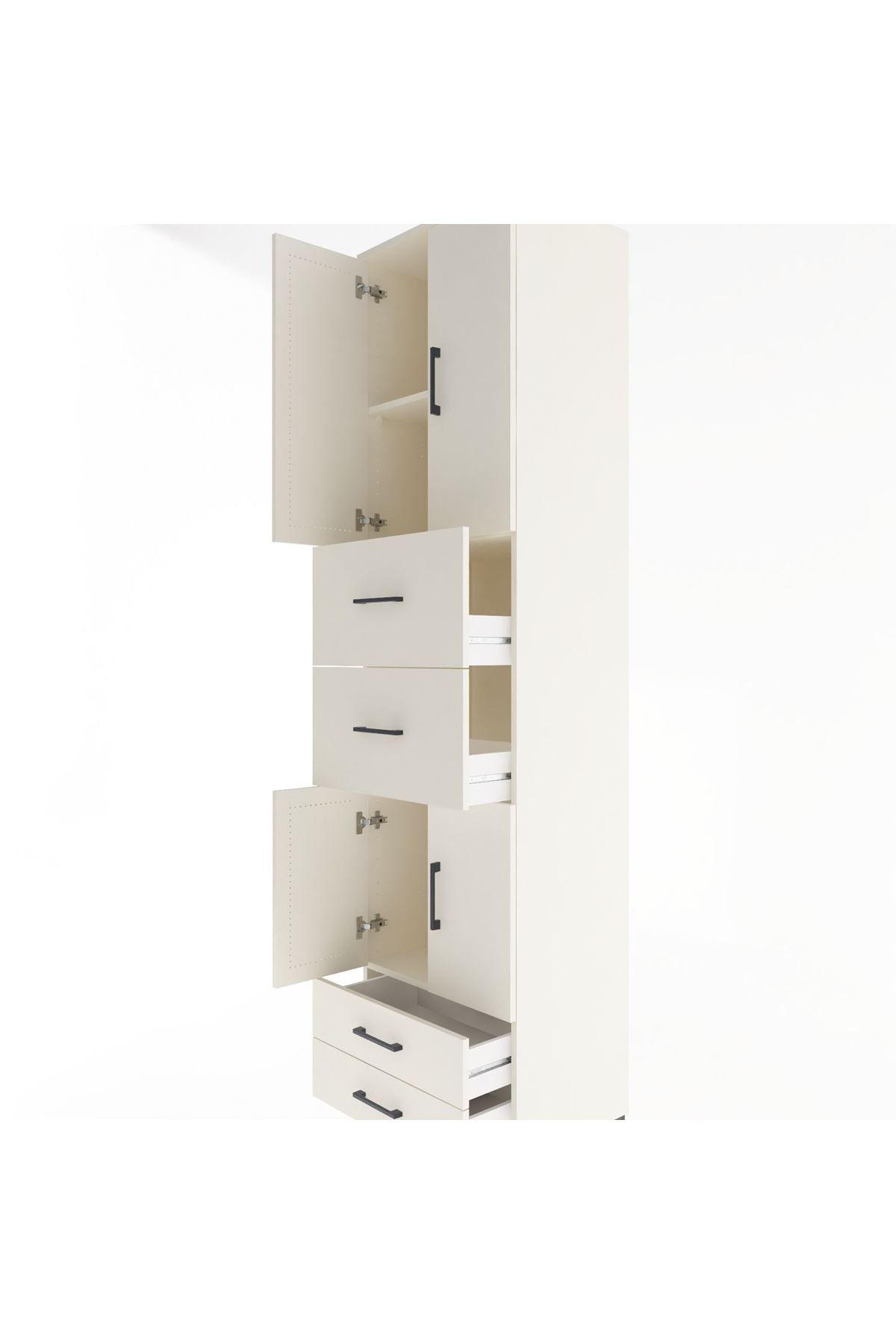 Hyperion Dolap 3 Raflı 4 Çekmeceli 4 Kapaklı 60x44x243 - S65M062V1B