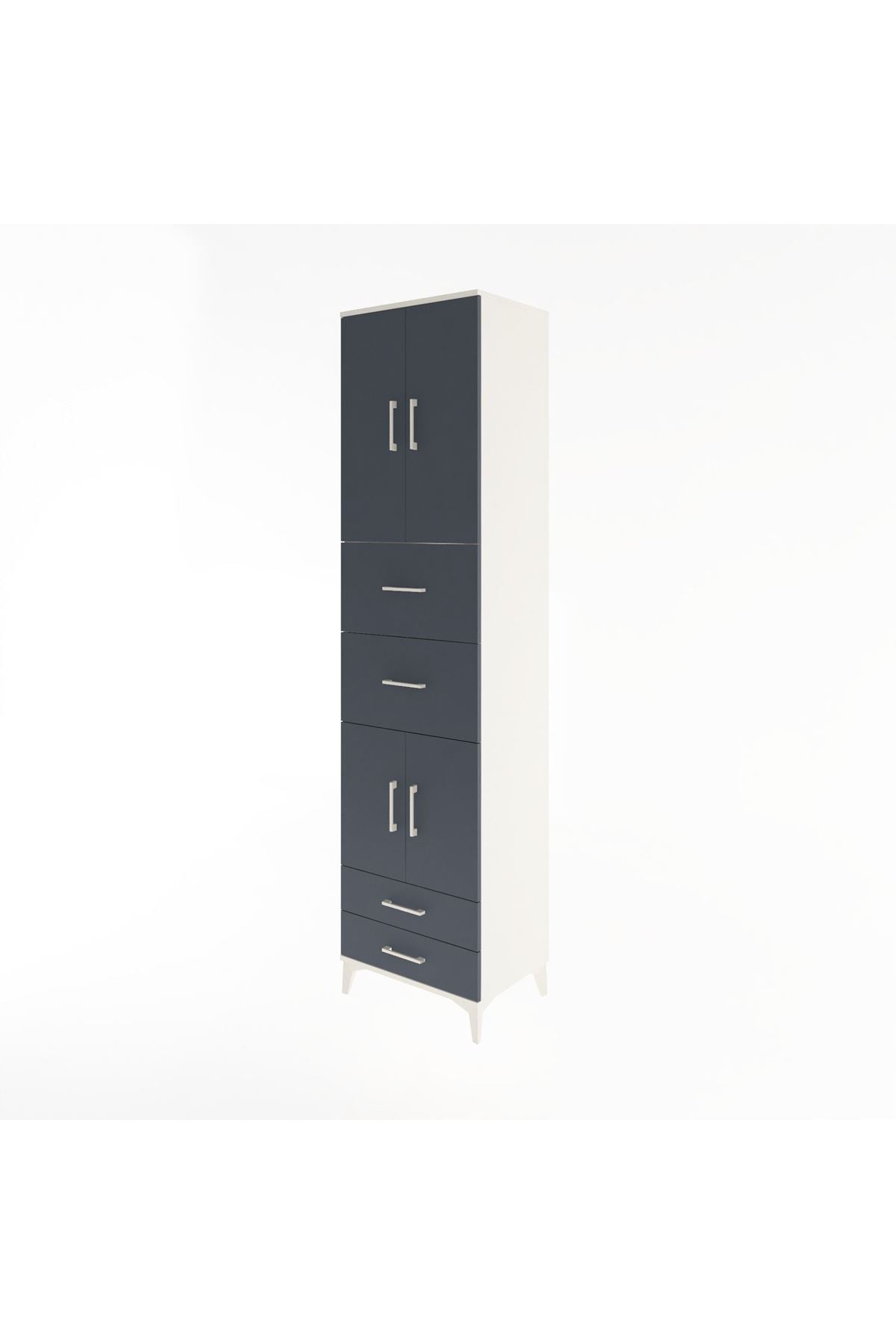 Hyperion Dolap 3 Raflı 4 Çekmeceli 4 Kapaklı 60x44x243 - S65M062V2B