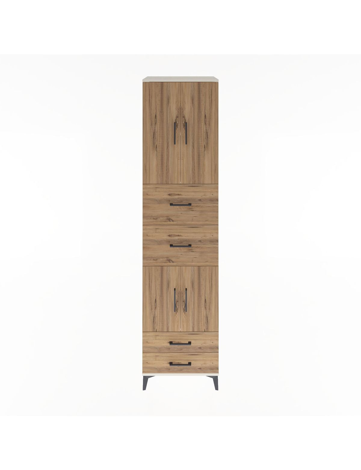 Hyperion Dolap 3 Raflı 4 Çekmeceli 4 Kapaklı 60x44x243 Aytaşı-Çam