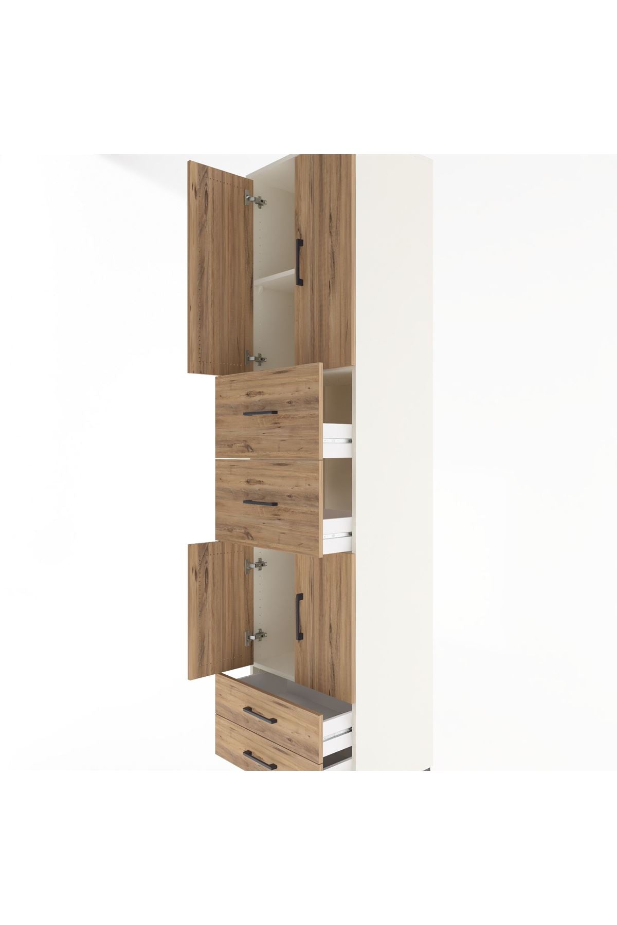 Hyperion Dolap 3 Raflı 4 Çekmeceli 4 Kapaklı 60x44x243 Aytaşı-Çam