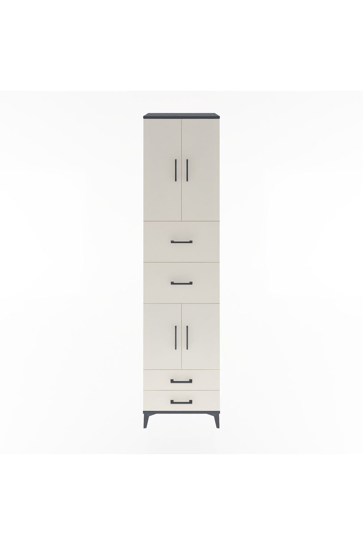 Hyperion Dolap 3 Raflı 4 Çekmeceli 4 Kapaklı 60x44x243 - S65M062V4B