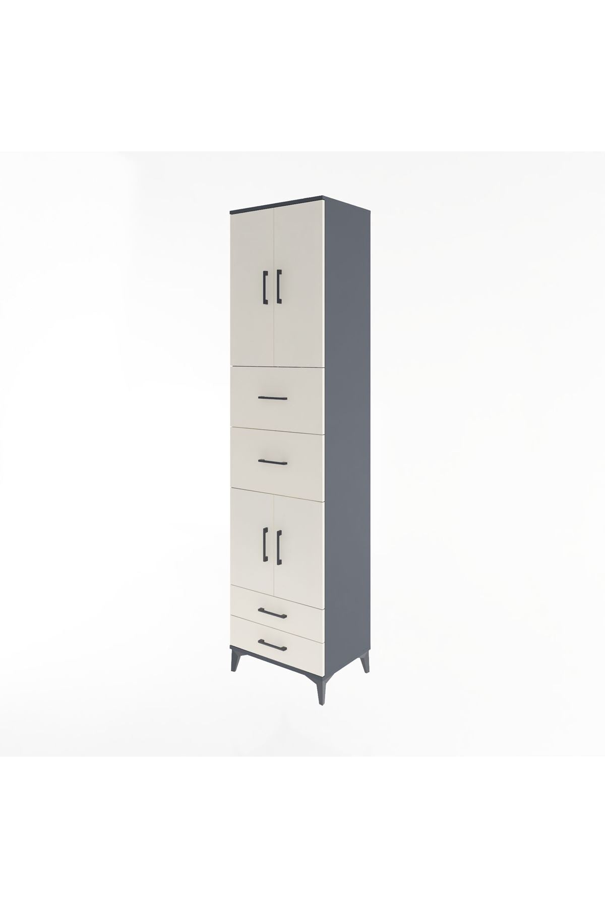 Hyperion Dolap 3 Raflı 4 Çekmeceli 4 Kapaklı 60x44x243 - S65M062V4B