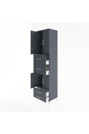 Hyperion Dolap 3 Raflı 4 Çekmeceli 4 Kapaklı 60x44x243 Antrasit-Antrasit