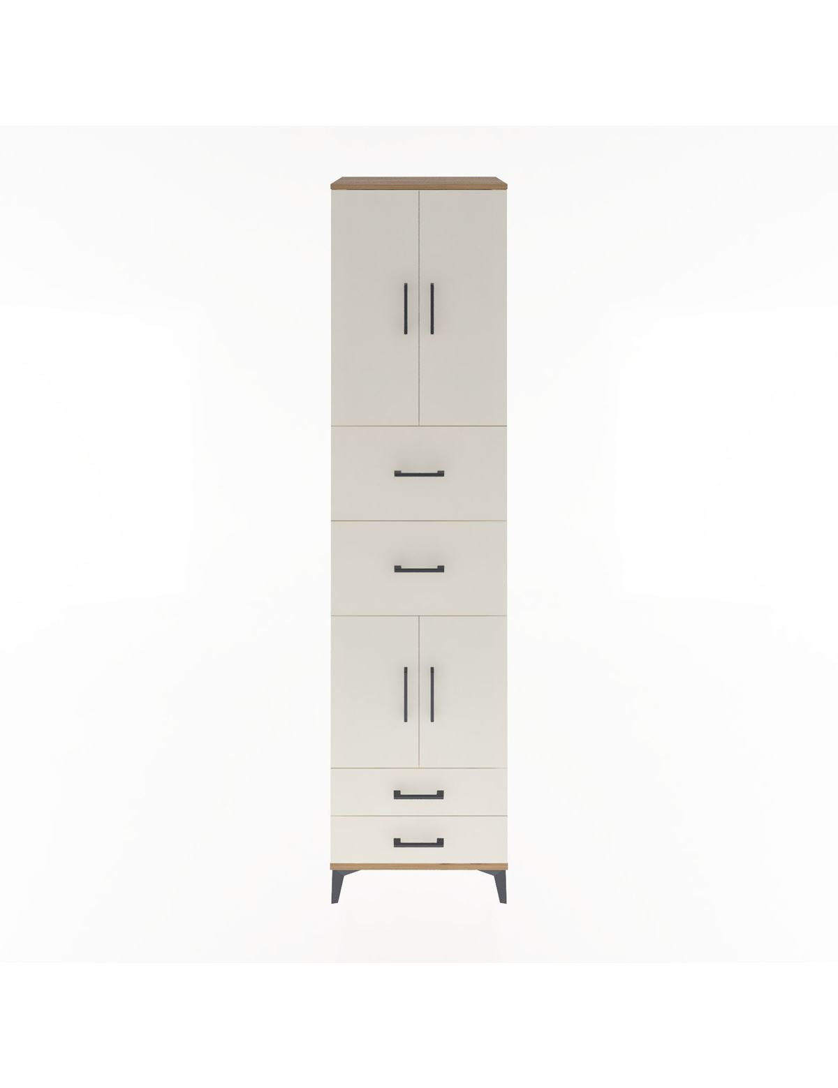 Hyperion Dolap 3 Raflı 4 Çekmeceli 4 Kapaklı 60x44x243 Çam-Aytaşı