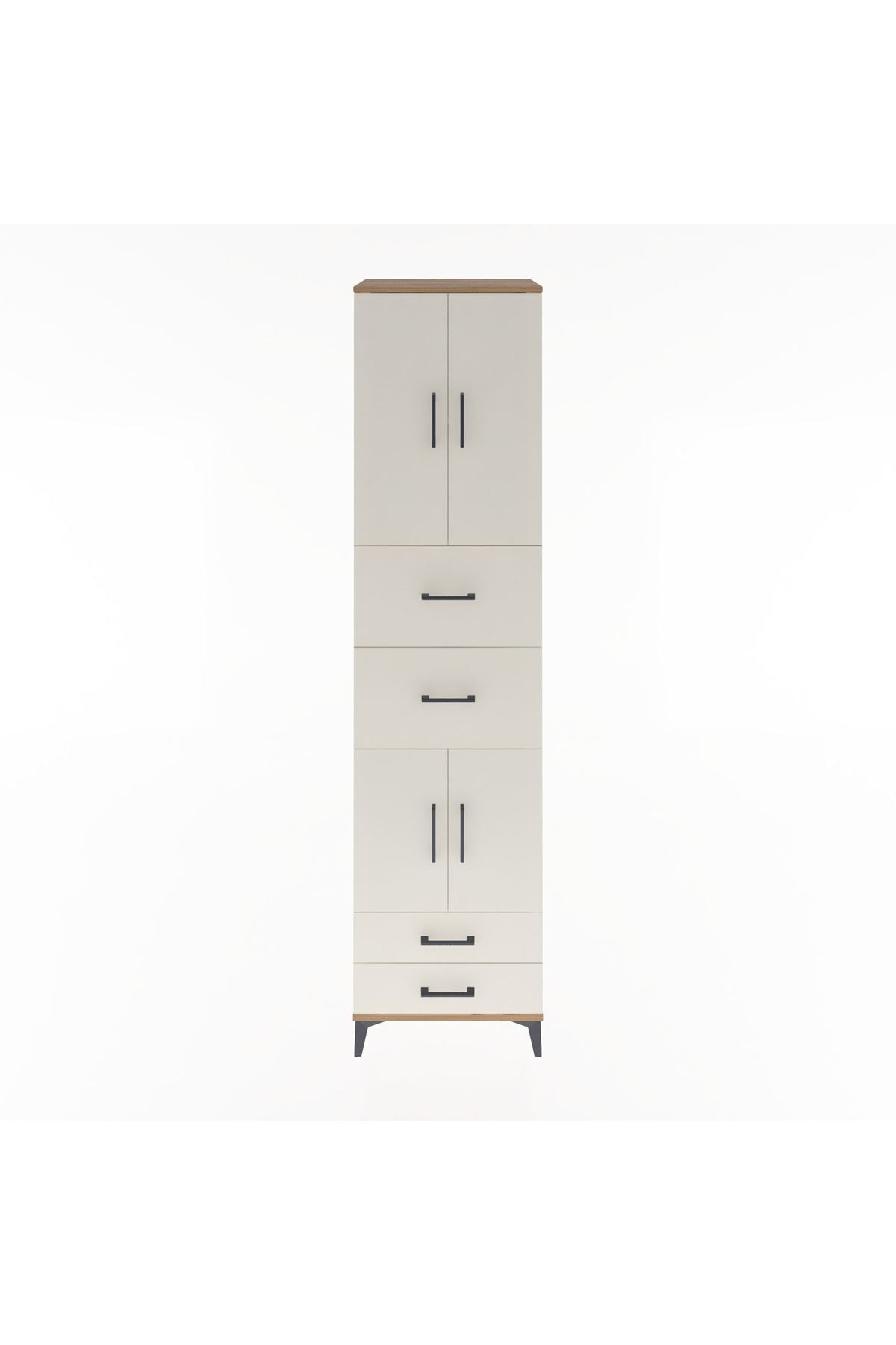 Hyperion Dolap 3 Raflı 4 Çekmeceli 4 Kapaklı 60x44x243 Çam-Aytaşı