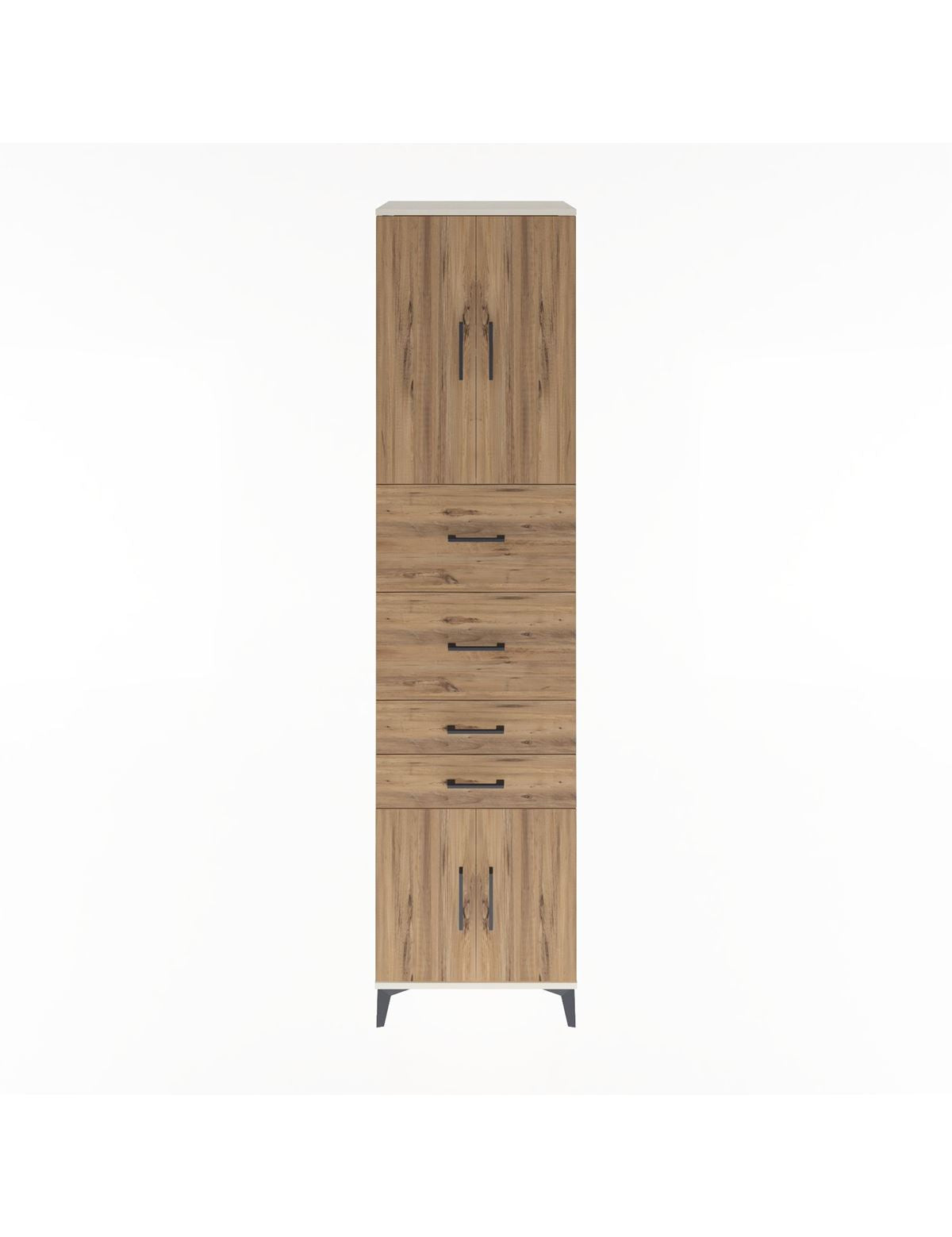 Hyperion Dolap 2 Raflı 4 Çekmeceli 4 Kapaklı 60x44x243 Aytaşı-Çam