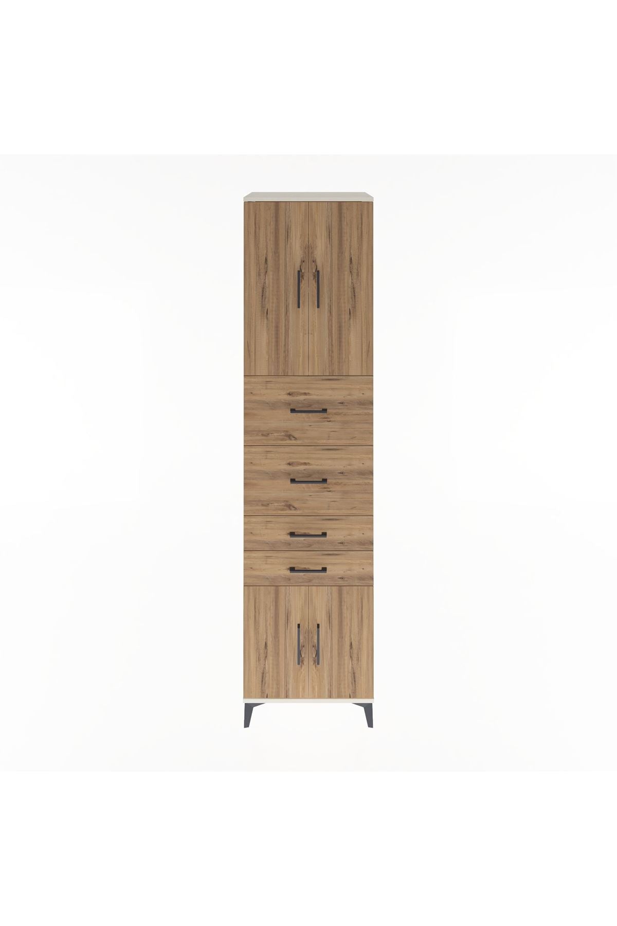 Hyperion Dolap 2 Raflı 4 Çekmeceli 4 Kapaklı 60x44x243 Aytaşı-Çam