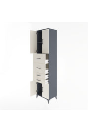 Hyperion Dolap 2 Raflı 4 Çekmeceli 4 Kapaklı 60x44x243 Antrasit-Aytaşı