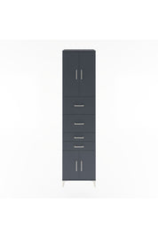 Hyperion Dolap 2 Raflı 4 Çekmeceli 4 Kapaklı 60x44x243 Antrasit-Antrasit
