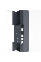 Hyperion Dolap 2 Raflı 4 Çekmeceli 4 Kapaklı 60x44x243 Antrasit-Antrasit