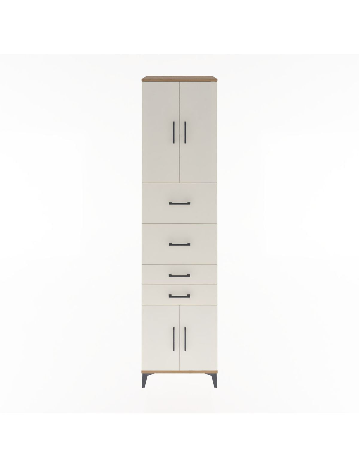 Hyperion Dolap 2 Raflı 4 Çekmeceli 4 Kapaklı 60x44x243 Çam-Aytaşı