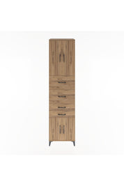 Hyperion Dolap 2 Raflı 4 Çekmeceli 4 Kapaklı 60x44x243 Çam-Çam