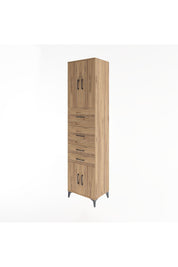 Hyperion Dolap 2 Raflı 4 Çekmeceli 4 Kapaklı 60x44x243 Çam-Çam