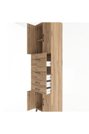 Hyperion Dolap 2 Raflı 4 Çekmeceli 4 Kapaklı 60x44x243 Çam-Çam