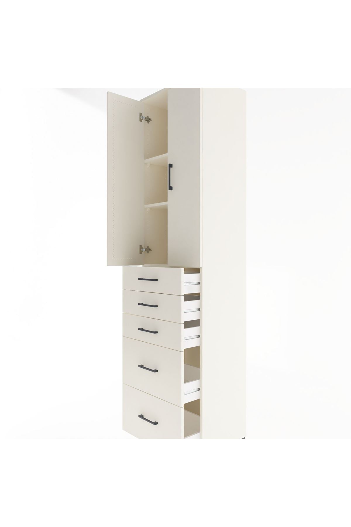 Hyperion Dolap 3 Raflı 5 Çekmeceli 2 Kapaklı 60x44x243 Aytaşı-Aytaşı