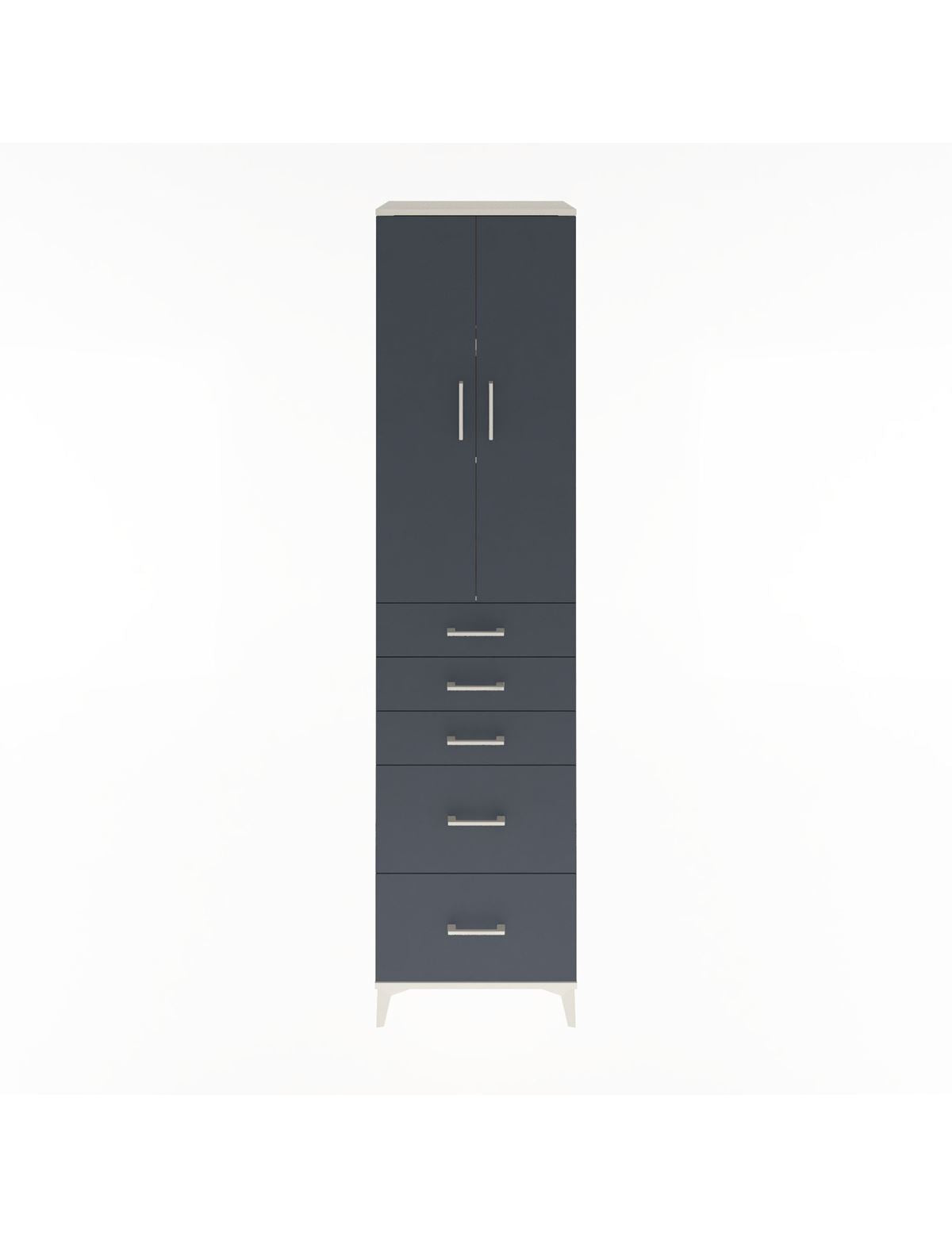 Hyperion Dolap 3 Raflı 5 Çekmeceli 2 Kapaklı 60x44x243 Aytaşı-Antrasit