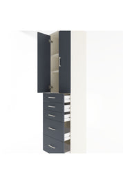 Hyperion Dolap 3 Raflı 5 Çekmeceli 2 Kapaklı 60x44x243 Aytaşı-Antrasit