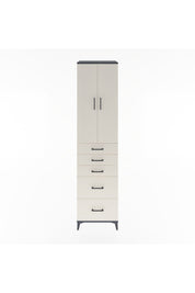 Hyperion Dolap 3 Raflı 5 Çekmeceli 2 Kapaklı 60x44x243 Antrasit-Aytaşı