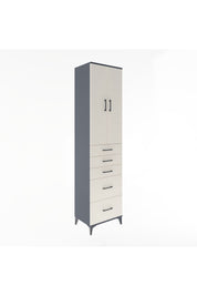 Hyperion Dolap 3 Raflı 5 Çekmeceli 2 Kapaklı 60x44x243 Antrasit-Aytaşı