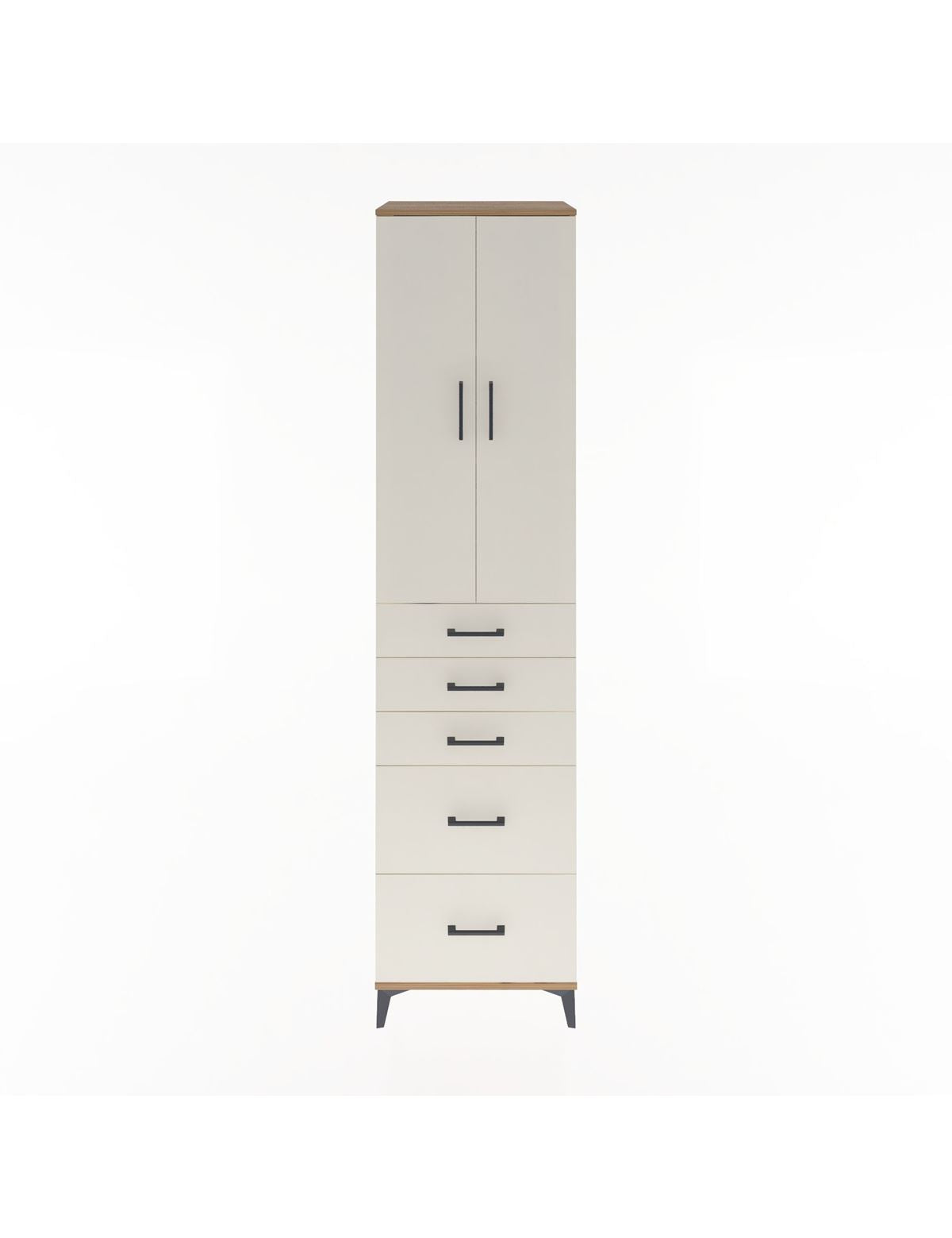 Hyperion Dolap 3 Raflı 5 Çekmeceli 2 Kapaklı 60x44x243 Çam-Aytaşı