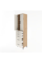 Hyperion Dolap 3 Raflı 5 Çekmeceli 2 Kapaklı 60x44x243 Çam-Aytaşı