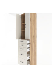 Hyperion Dolap 3 Raflı 5 Çekmeceli 2 Kapaklı 60x44x243 Çam-Aytaşı