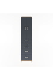 Hyperion Dolap 3 Raflı 5 Çekmeceli 2 Kapaklı 60x44x243 Çam-Antrasit