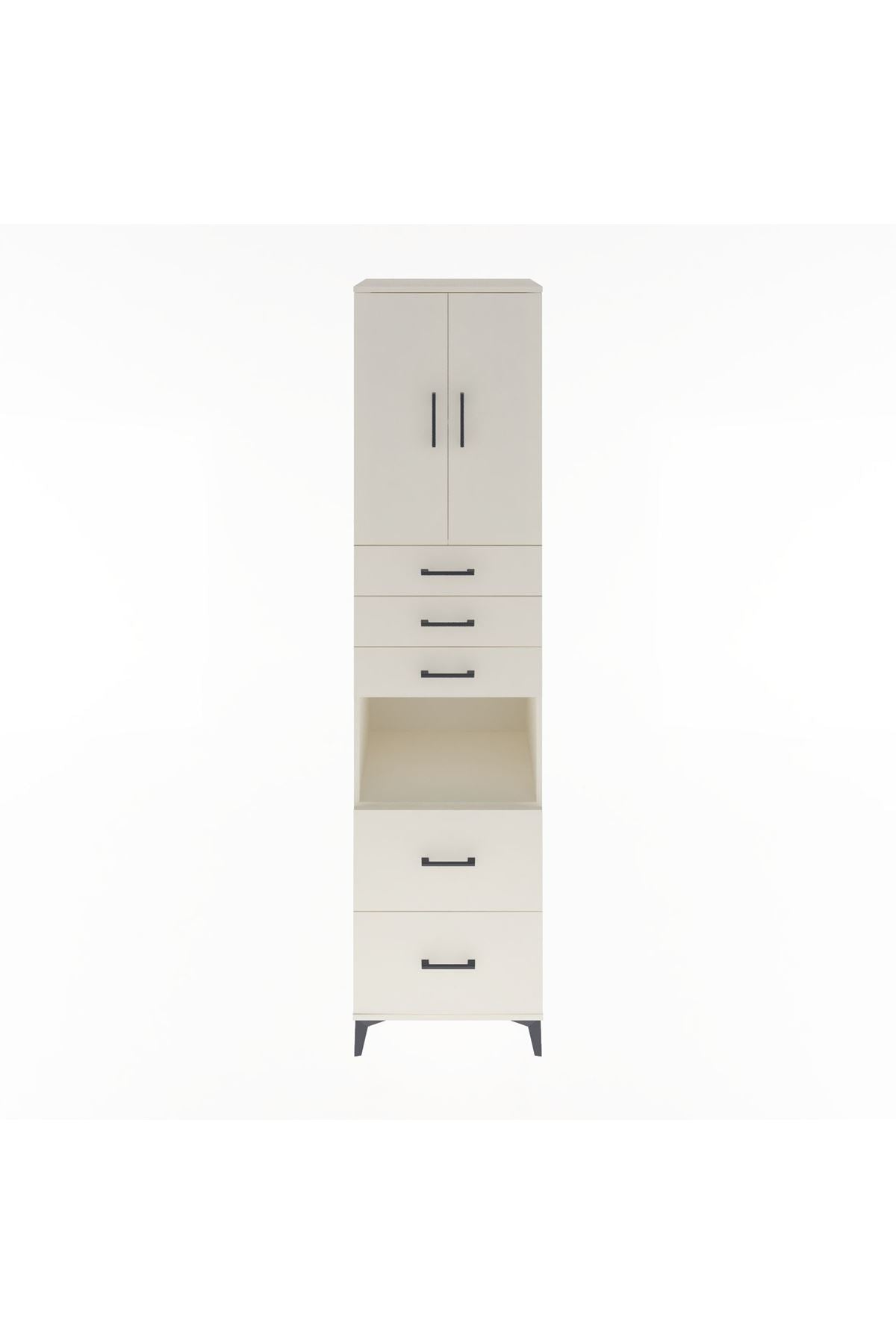 Hyperion Dolap 3 Raflı 5 Çekmeceli 2 Kapaklı 60x44x243 Aytaşı-Aytaşı