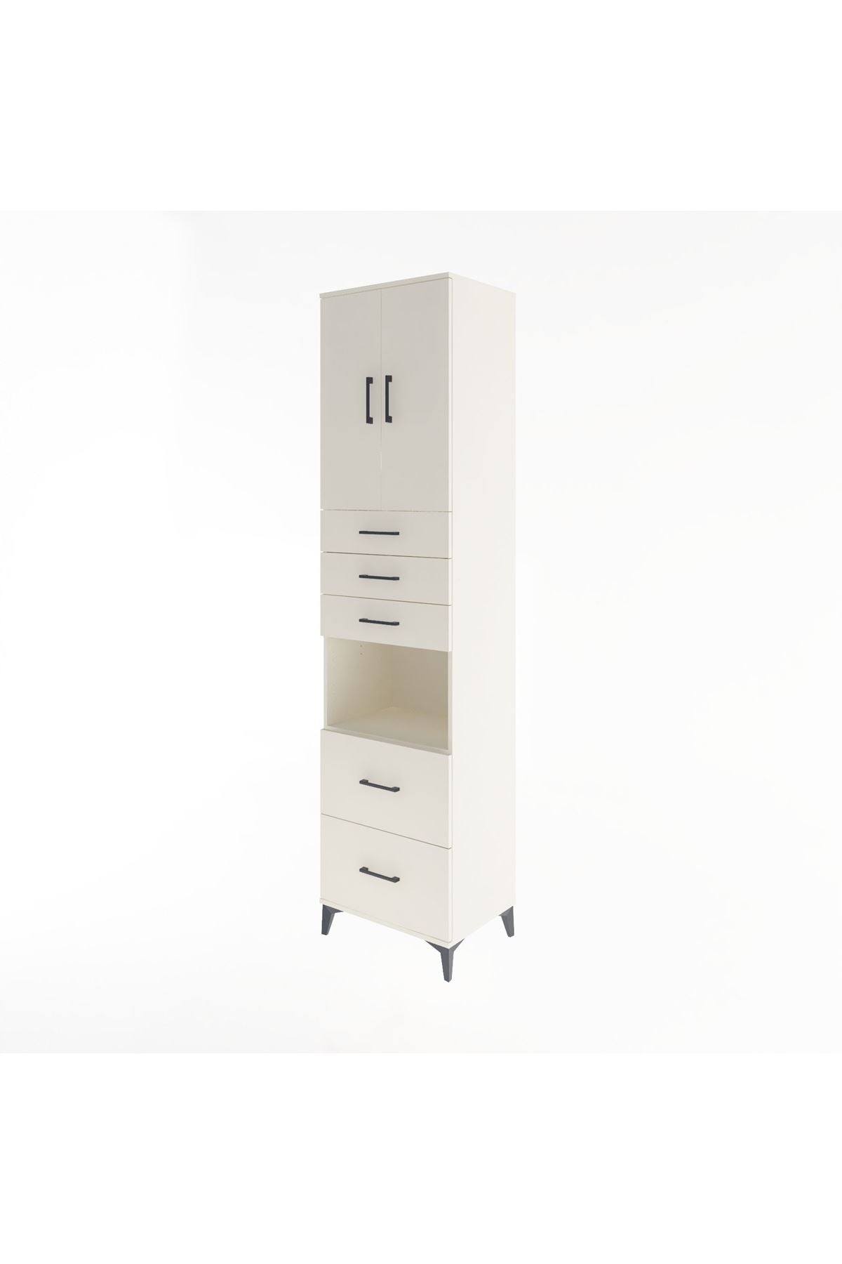 Hyperion Dolap 3 Raflı 5 Çekmeceli 2 Kapaklı 60x44x243 Aytaşı-Aytaşı